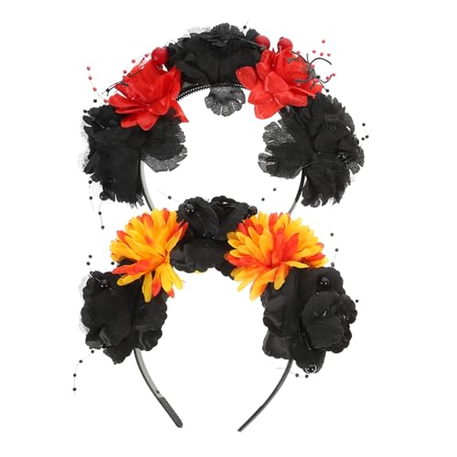 LIFKOME 2 Stück Halloween Haarband Damen Stoff Blüten Haarschmuck mit Rosenmotiv Stilvoller Kopfschmuck für Party und Kostüm Halloween Accessoire für Damen und Mädchen LIFKOME 2 Stück Halloween Haarband Damen Stoff Blüten Haarschmuck mit Rosenmotiv Stilvoller Kopfschmuck für Party und Kostüm Halloween Accessoire für Damen und Mädchen von LIFKOME