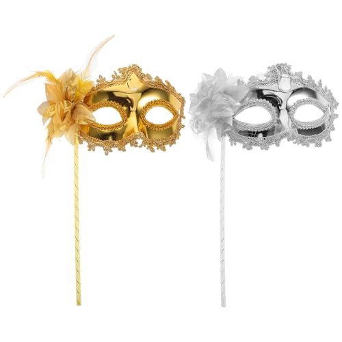 LIFKOME 2 Stück Handheld Maske mit Stick Masquerade Maske für Halloween Kostümparty und Veranstaltungen Damen Accessoire mit Seitlichem Blumen Design für Maskenball und Cosplay LIFKOME 2 Stück Handheld Maske mit Stick Masquerade Maske für Halloween Kostümparty und Veranstaltungen Damen Accessoire mit Seitlichem Blumen Design für Maskenball und Cosplay von LIFKOME