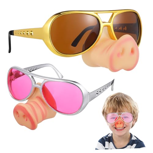 LIFKOME 2 Stück Lustige Schweinenasenbrille Partybrille aus Robustem Kunststoff Weiches Material für Bequemen Sitz Bunte Farben für Halloween Geburtstagsfeiern Cosplay und Fasching von LIFKOME
