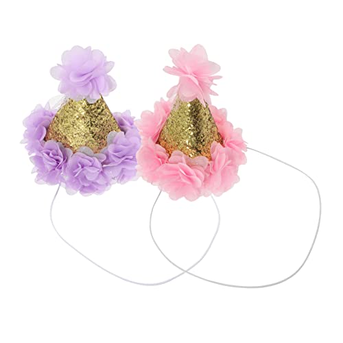 LIFKOME 2 Stück Partyhüte mit Blumenmuster Glitzer Geburtstagskegel Hüte für Mädchen Geburtstagsdeko LIFKOME 2 Stück Partyhüte mit Blumenmuster Glitzer Geburtstagskegel Hüte für Mädchen Geburtstagsdeko von LIFKOME