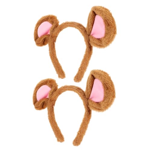 LIFKOME 2 Stück Plüsch Mausohren Haarreif Weiches Realistisches Tierohren Stirnband für Halloween Cosplay Mottoparty Kostümzubehör für Erwachsene von LIFKOME