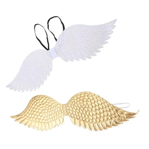 LIFKOME 2 Stück Teiliges Engelsflügel für Halloween Weihnachten und Kostümpartys Verstellbare Flügel für Bühnenaufführungen und Kindergarten Events Gold und Silber LIFKOME 2 Stück Teiliges Engelsflügel für Halloween Weihnachten und Kostümpartys Verstellbare Flügel für Bühnenaufführungen und Kindergarten Events Gold und Silber von LIFKOME