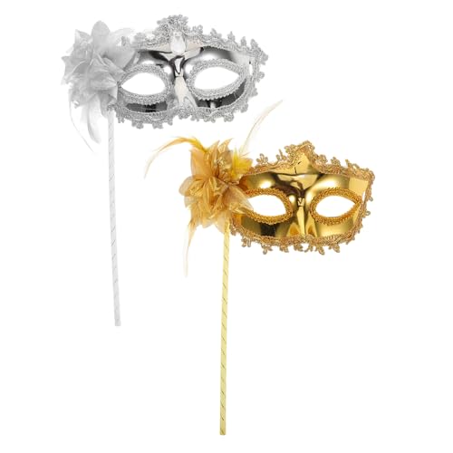 LIFKOME 2 Stück Venezianische Masken mit Stab Handheld Damen Maskenball Accessoire für Fasching Karneval Halloween Hochzeiten und Themenpartys Robust und Formstabil Auffälliges Design LIFKOME 2 Stück Venezianische Masken mit Stab Handheld Damen Maskenball Accessoire für Fasching Karneval Halloween Hochzeiten und Themenpartys Robust und Formstabil Auffälliges Design von LIFKOME