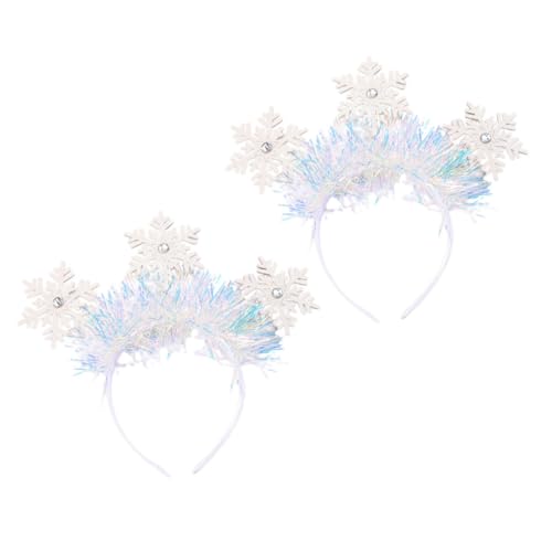 LIFKOME 2 Stück Weihnachtliches Schneeflocken Haarband Damen Mädchen Leichtes Langlebiges Weihnachtsstirnband für Party Festliche Kopfbedeckung Komfortabler Haarschmuck für Winter feiern von LIFKOME