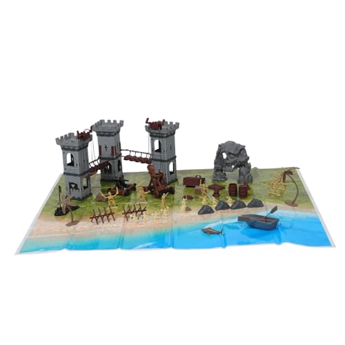 LIFKOME 293 Stück Teiliges Soldaten-Figuren Spielset mit Piraten Rittermodellen Inklusive Burgmodell und Zubehör für -sandtisch Kinderfreundlich und Einfach zu Montieren Fördert von LIFKOME