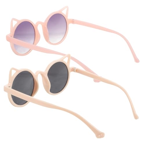 LIFKOME 2Paare Cat Eye Sonnenbrillen Mit Katzenohren Partybrillen Für Jungen Requisite Für Feiern Fasching Verschiedene Farbvarianten von LIFKOME