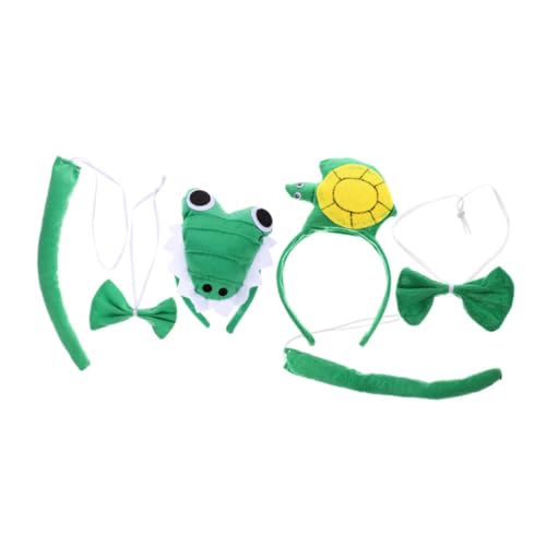 LIFKOME 2Sätze Tierkostüm Set für Teiliges Cosplay Kit mit Krokodil und Schildkröte Stirnband und Fliege für Halloween und Karneval von LIFKOME