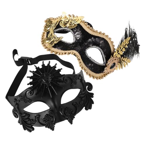 LIFKOME 2St Retro Roman Maske römische Maske schicke Maske schminktisch dekoration Ball Masken Retro-Maske Damen Maske Glamourmaske Ballmasken für Frauen venezianische Masken Plastik Black LIFKOME 2St Retro Roman Maske römische Maske schicke Maske schminktisch dekoration Ball Masken Retro-Maske Damen Maske Glamourmaske Ballmasken für Frauen venezianische Masken Plastik Black von LIFKOME