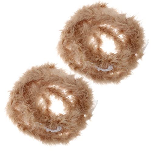 LIFKOME 2St Türkei-Tops Federboa für die Party Pflaumenboas Truthahnfederboa Party Federboa wundrrschön Plume boa Federboa selber Machen Federboa anziehen Truthahnfedern Light Brown von LIFKOME