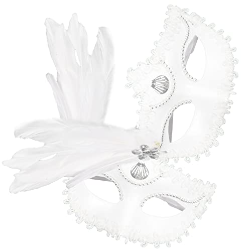 LIFKOME 2st Karnevalsmaske Maskerade-maske Für Frauen Maskerade-maske Masse Karneval Dekorationen Masken Dekorationen Für Maskerade-partys Steampunk-maskerade-maske Halloween Plastik Weiß von LIFKOME