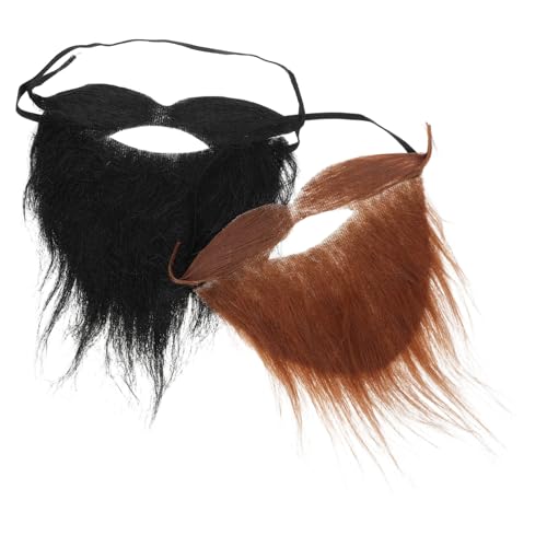 LIFKOME 2stücke Falscher Schnurrbart Aus Polyester Für Männer Bartdekor Für Kostüme Cosplay Halloween-Party Leicht Und Komfortabel Zu Tragen Für Gesichtszubehör Und Requisiten von LIFKOME