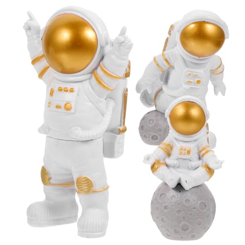 LIFKOME 3 Stück Teiliges Astronaut Tortendeko aus Umweltfreundlichem PVC Kreative Weltraum Geburtstag Deko Stabile Cake Topper für Kuchen und Party als Foto Requisit und Tischdekoration von LIFKOME