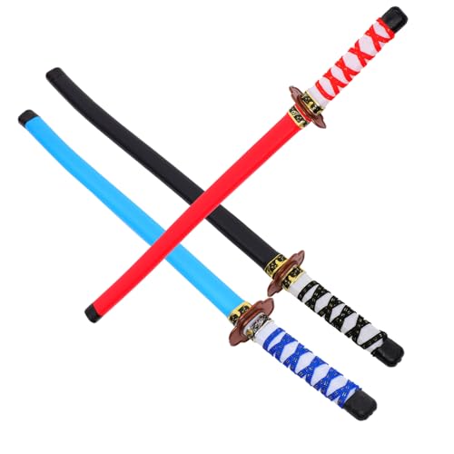 LIFKOME 3 Stück Teiliges Japanisches Schwertspielzeug für Robustes Cosplay Zubehör in Rot Blau Schwarz als Geburtstags Mitgebsel Leichtes Partyspielzeug für Fantasievolles Rollenspiel LIFKOME 3 Stück Teiliges Japanisches Schwertspielzeug für Robustes Cosplay Zubehör in Rot Blau Schwarz als Geburtstags Mitgebsel Leichtes Partyspielzeug für Fantasievolles Rollenspiel von LIFKOME