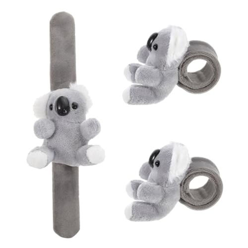 LIFKOME 3 Stücke Slap-Armband Plüscharmbänder für Slap -Bands Schlagarmbänder für Plüsch Stofftier Partyzubehör-Korb PP Baumwolle Light Grey von LIFKOME