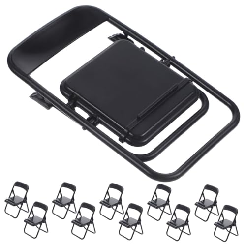 LIFKOME 30 Stück handyhalter Sitz Miniatur-Modellstuhl kleine Stühle für Puppen Miniatur-Puppenstubenmöbel Klappstuhl Mini- -Layout winzige Möbel Plastik Black von LIFKOME
