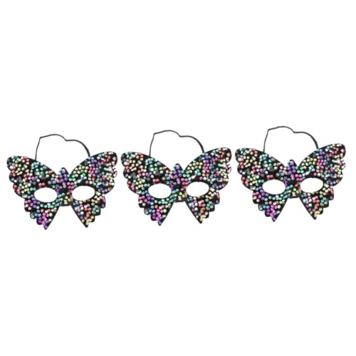 LIFKOME 3stücke Schmetterlingsmaske Für Damen Und Herren Elegante Maske Mit Pailletten Verstellbares Band Für Maskenball Karneval Halloween Kostümparty Einzigartiges Accessoire Für von LIFKOME