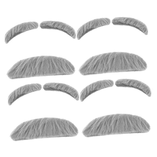 LIFKOME 4 Sätze Gefälschte bärtige Augenbrauen Chenille-Küken Aufkleber Emoticon Aufkleber Halloween Party camoing Selbstklebende Augenbrauenstütze falscher Augenbrauen-Schnurrbart Grey von LIFKOME