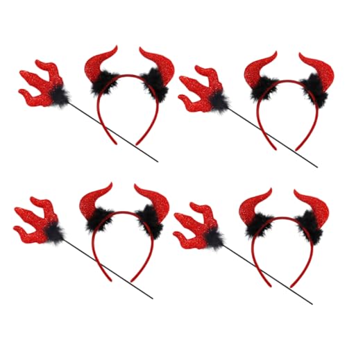 LIFKOME 4 Sätze Teiliges Teufelshorn Set mit Stirnband und Halloween Kostüm Zubehör für Karneval Maske Cosplay Rote Hörner Kopfputz Detailreich Einfach zu Tragen LIFKOME 4 Sätze Teiliges Teufelshorn Set mit Stirnband und Halloween Kostüm Zubehör für Karneval Maske Cosplay Rote Hörner Kopfputz Detailreich Einfach zu Tragen von LIFKOME