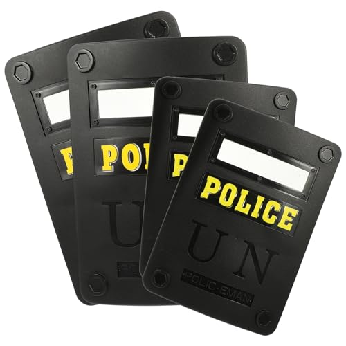 LIFKOME 4 Stück Kind Schild Pfote Auto Kunststück Vakuum vorgeben partyzubehör Polizist Cosplay Zubehör Cosplay-Schild für Cosplay-Schild-Stütze Plastik Dark Grey von LIFKOME
