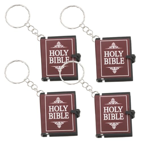 LIFKOME 4 Stück Mini Bibel Schlüsselanhänger mit Englischem Bibelvers Religiöser Taschenanhänger in Dunkelrot und Silber Christliches für Gemeinde Party und Alltagsgebrauch LIFKOME 4 Stück Mini Bibel Schlüsselanhänger mit Englischem Bibelvers Religiöser Taschenanhänger in Dunkelrot und Silber Christliches für Gemeinde Party und Alltagsgebrauch von LIFKOME