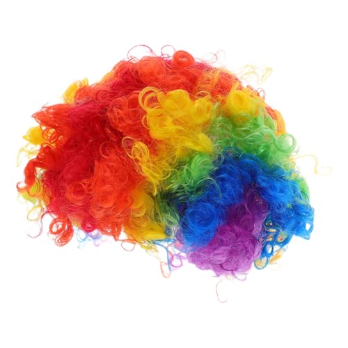 LIFKOME 4 Stück Teiliges Afro Locken Perücke Bunte Clown Perücken für Disco Party Halloween Kostüm Karneval Verkleidung Leichte Atmungsaktive Crazy Wigs für Fasching von LIFKOME