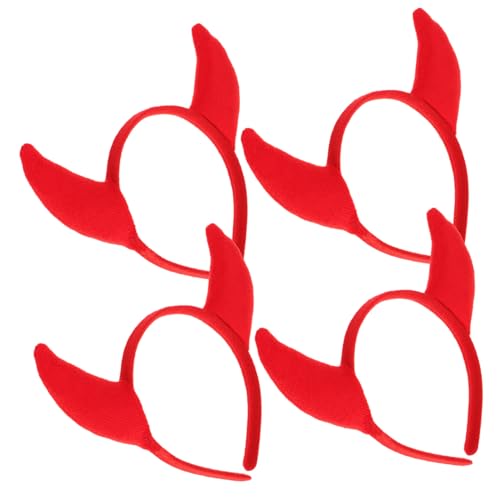 LIFKOME 4 Stück Teiliges Halloween Teufelshorn Stirnband Rote Hörner Kopfschmuck Komfortable und Langlebige Party Haarbänder für Damen und Erwachsene Auffälliges Cosplay Zubehör LIFKOME 4 Stück Teiliges Halloween Teufelshorn Stirnband Rote Hörner Kopfschmuck Komfortable und Langlebige Party Haarbänder für Damen und Erwachsene Auffälliges Cosplay Zubehör von LIFKOME