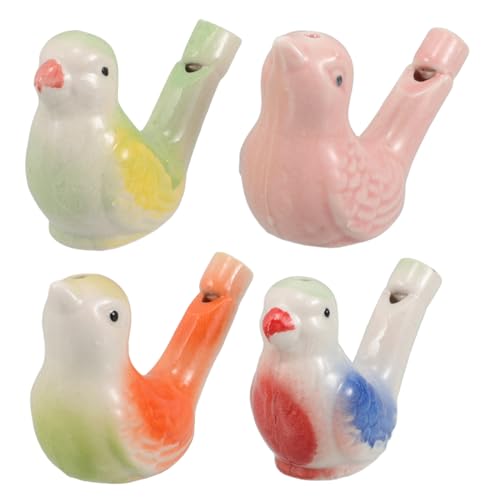 LIFKOME 4 Stück Teiliges Keramik Vogelpfeifen mit Trillerfunktion Leichte Tragbare Vogelpfeifen für Erzeugen Klare Vogelrufe für Outdoor Camping und Party mit Aufhängeschnur von LIFKOME