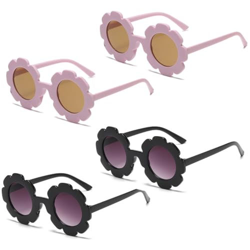 LIFKOME 4 Stück Teiliges Runde Blumenform Leichte Partybrille für Jungen und Mädchen Dekorative Fotorequisiten mit UV schutz für Geburtstags Strandpartys von LIFKOME