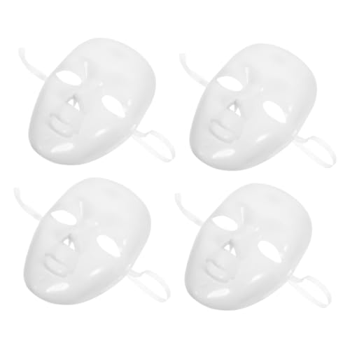 LIFKOME 4er-pack Weiße Maskenballmasken Blanke Für Halloween Basteln Cosplay-partys Leicht Wiederverwendbar von LIFKOME