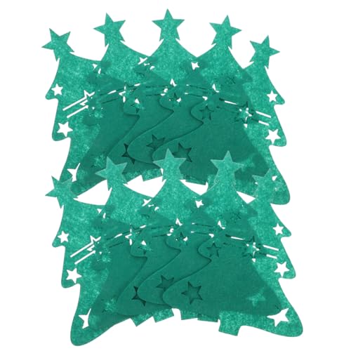 LIFKOME 48 Stück Teiliges Weihnachtsbesteck Grünem Filz mit Festlichen Bestecktaschen in Weihnachtsbaumform Gabel- Messer Löffeltaschen für Große Festessen und Stilvolle Weihnachtstafel von LIFKOME