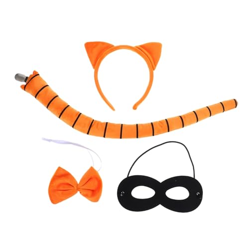 LIFKOME 4Stücke Teiliges Katzenkostüm Set für Orangefarbenes Katzenohren Stirnband und Augenmaske Cosplay Accessoire für Halloween und Kinderpartys LIFKOME 4Stücke Teiliges Katzenkostüm Set für Orangefarbenes Katzenohren Stirnband und Augenmaske Cosplay Accessoire für Halloween und Kinderpartys von LIFKOME