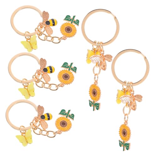 LIFKOME Elegantes Schlüsselanhänger-set Mit Biene Und Sonnenblume – Legierungsanhänger Für Tasche Und Schlüsselanhänger Für Damen – Bienen-partygeschenke von LIFKOME