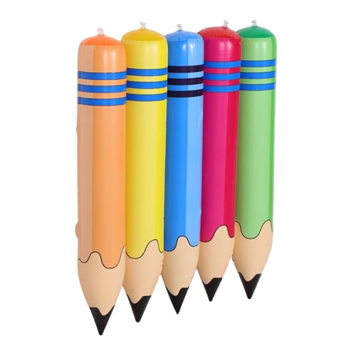 LIFKOME 5 Stück Teiliges Aufblasbare Riesen-buntstifte PVC Vielseitiges für Kindergarten Sportveranstaltungen und Schulanfang Party Dekoration Back To School Zubehör von LIFKOME