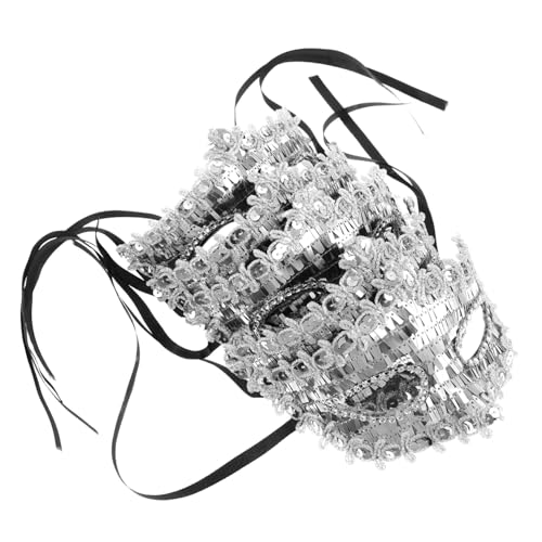 LIFKOME 5 Stück Teiliges Halbes Gesicht Party Masken Silber Glänzend Passend Langlebig für Karneval Halloween Kostüm Partycosplay LIFKOME 5 Stück Teiliges Halbes Gesicht Party Masken Silber Glänzend Passend Langlebig für Karneval Halloween Kostüm Partycosplay von LIFKOME