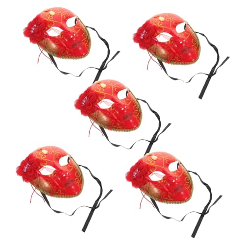 LIFKOME 5-teilige Rote Maskenmaske: 9,43 X 7,07 X 2,36 Zoll, Cosplay-vollgesichtsmaske, Requisite – Stilvolles Partykostüm-zubehör Für Halloween, Karneval Und Themenveranstaltungen LIFKOME 5-teilige Rote Maskenmaske: 9,43 X 7,07 X 2,36 Zoll, Cosplay-vollgesichtsmaske, Requisite – Stilvolles Partykostüm-zubehör Für Halloween, Karneval Und Themenveranstaltungen von LIFKOME