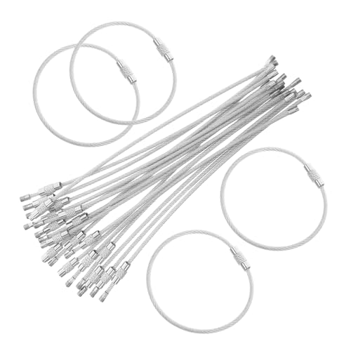 LIFKOME 50 Stück Draht Schlüsselring Schlüsselanhänger Schlüsselanhänger Schlaufen Draht Kabel Drahtverbinder Ummanteltes Kabel von LIFKOME