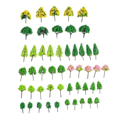 LIFKOME 55 Stück Teiliges Miniatur Baum Modell aus Kunststoff Langlebige Realistische Landschaftsbäume für DIY Modellbau Puppenhaus Deko Mixed Model Trees für Architektur und von LIFKOME