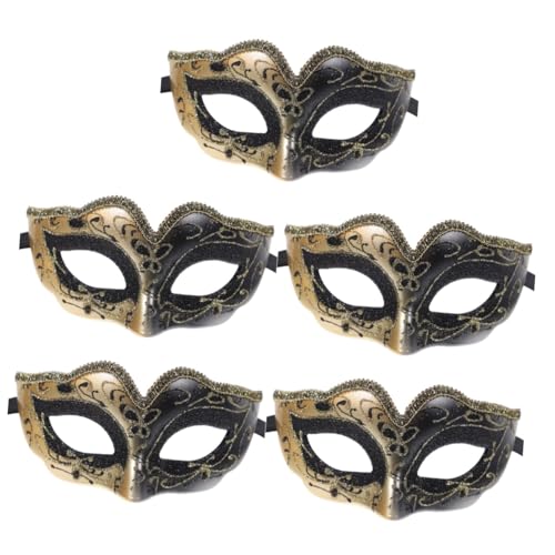 LIFKOME 5St Halbmaske für Hochzeitsmasken dekorative Halbmaske Party-Kostümmaske fasching masken masken fasching Halloween-Gesichtsmaske Party-Masken Plastik Black LIFKOME 5St Halbmaske für Hochzeitsmasken dekorative Halbmaske Party-Kostümmaske fasching masken masken fasching Halloween-Gesichtsmaske Party-Masken Plastik Black von LIFKOME