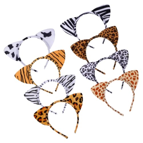 LIFKOME 8 Stück Teiliges Leopard ohren Haarreife aus Leichtem Formbeständigem Material für Damen für Kostüm Cosplay Karneval Halloween und Themenpartys von LIFKOME