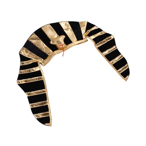 LIFKOME Ägyptischer Kopfschmuck Cosplay Hut Schwarzen Streifen und Schlangenmotiv Geeignet für Halloween Kostümparty Bühnenauftritte und Ägyptische Themenveranstaltungen für Erwachsene von LIFKOME