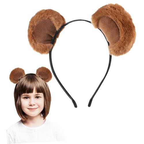 LIFKOME Bärenohren Haarband aus Weichem Material Verstellbar Niedliches Cosplay Zubehör für Party Gesichtspflege und Alltag Accessoire für Mottopartys und Halloween von LIFKOME
