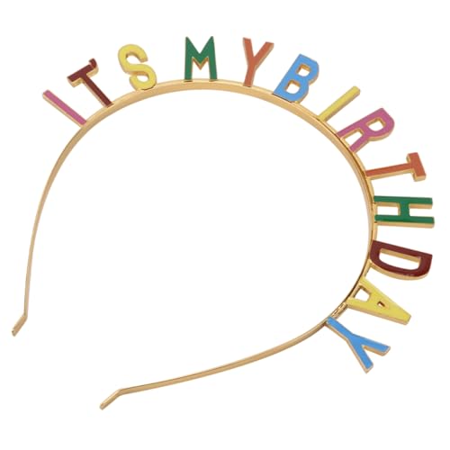 LIFKOME Buntes Geburtstag Haarband aus Langlebiger Legierung Dekoratives Party Stirnband für Mädchen und Jungen Farbenfrohes Alphabet Design Robustes Accessoire für Feierlichkeiten von LIFKOME