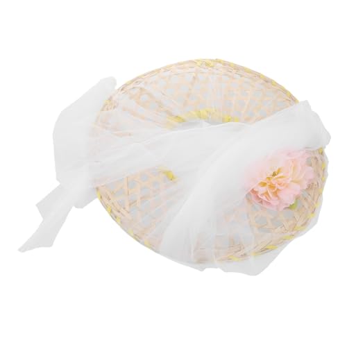 LIFKOME Cosplay Hut mit Schleier Traditioneller Antiker Chinesischer Sonnenhut mit Hohlkappe für Hochzeiten Partys Outdoor Events und Bühnenaufführungen Leicht und Praktisch für Damen von LIFKOME