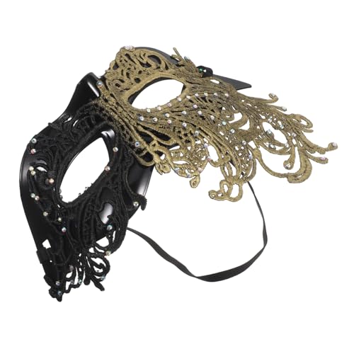 LIFKOME Damen Halbgesichts Maske aus Spitzenstoff Elastisch Schwarz Gold Mysteriöse Maskerade für Halloween Ball Tanzpartys Vielseitig Kombinierbar Komfortabel und Sichtbar LIFKOME Damen Halbgesichts Maske aus Spitzenstoff Elastisch Schwarz Gold Mysteriöse Maskerade für Halloween Ball Tanzpartys Vielseitig Kombinierbar Komfortabel und Sichtbar von LIFKOME