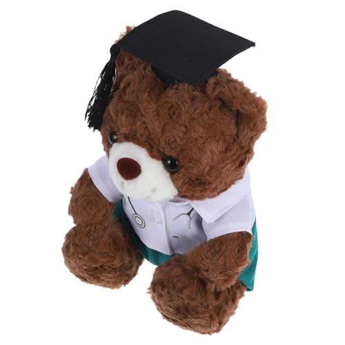 LIFKOME Doktorabschlussbär für Absolventen Abschluss-Stofftier Abschlussbär Puppe Doktorbär-Abschluss Abschluss Tierpuppe Plüsch-Doktorbär PP Baumwolle Brown von LIFKOME