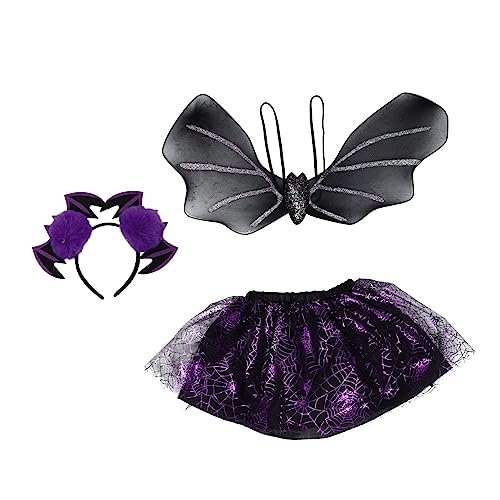 LIFKOME Fledermaus Kostü Für 3 Teiliges Set Für Halloween Inklusive Flügel Und Haarband Perfekt Für Verkleidungen Rollenspiele Und Karneval von LIFKOME