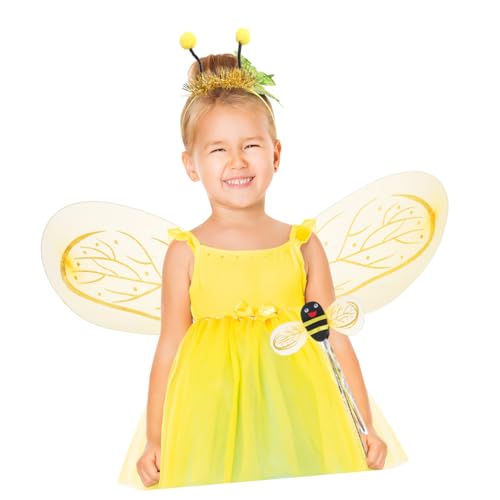 LIFKOME Goldene Bienenkostüm Flügel Set mit Zauberstab und Haarreif Schmetterlingsflügel Verkleidung für Mädchen Geeignet für Halloween Karneval Party Cosplay und Geburtstagsfeier LIFKOME Goldene Bienenkostüm Flügel Set mit Zauberstab und Haarreif Schmetterlingsflügel Verkleidung für Mädchen Geeignet für Halloween Karneval Party Cosplay und Geburtstagsfeier von LIFKOME