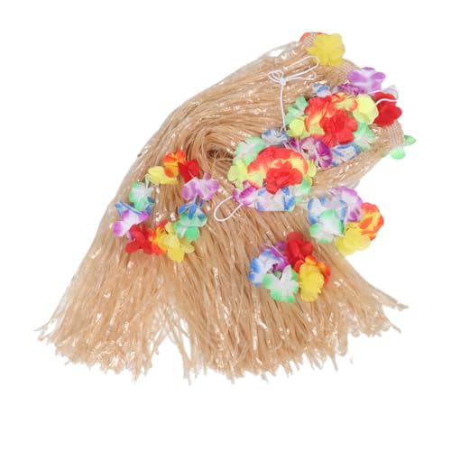 LIFKOME Grass Skirt Hawaiian Luau Kostüm mit Armbändern Stirnband und Top Atmungsaktives Material Einfache Handhabung für Gartenparty und Beachparty Strohröcke von LIFKOME
