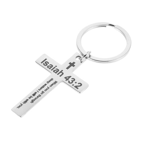 LIFKOME Gravured Cross Keychain Edelstahl Anhänger Retro Keychain Stylish Cross Key Für Bag -geldbeutel Autoschlüssel Schlüsselbund Für Und Frauen von LIFKOME