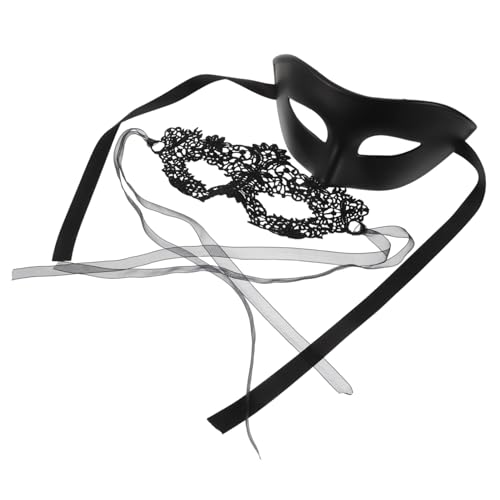 LIFKOME Halbgesichts Masquerade Masken mit Schwarzer Spitze Strukturierte Vielseitig für Ball Karneval Halloween Fasching für Party Prom Cosplay von LIFKOME
